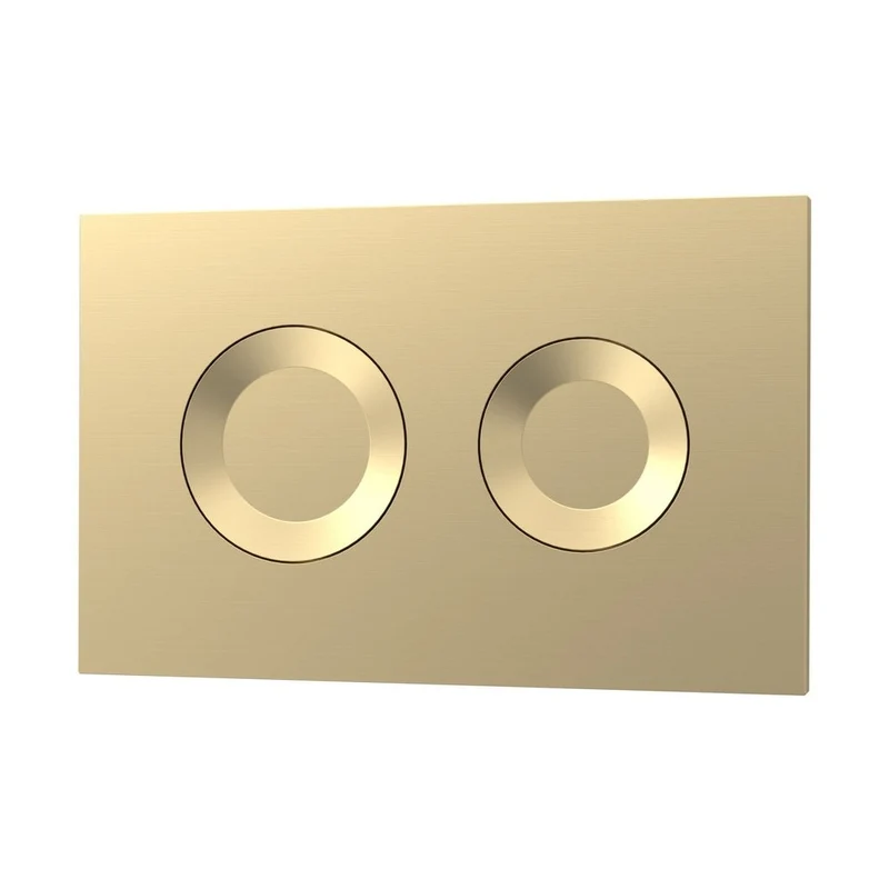Hudson Reed Concealed Cisterns And Frames Round Dual Flush Push Button Brass Contemp Brushed Brass Stainless Steel 170x267x11mm
