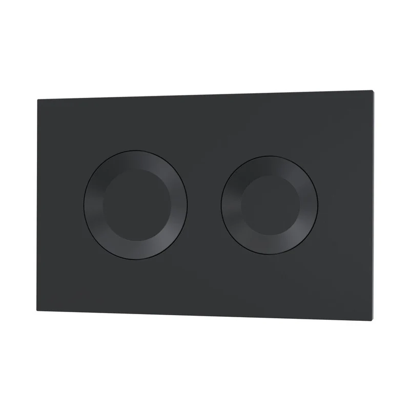 Hudson Reed Concealed Cisterns And Frames Round Dual Flush Push Button Black Contemp Stainless Steel 170x267x11mm
