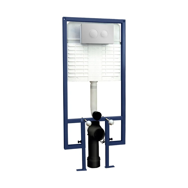 Hudson Reed Concealed Cisterns And Frames Dual Flush Concealed Cistern With Frame Contemp Chrome Stainless Steel 1136x520x204mm