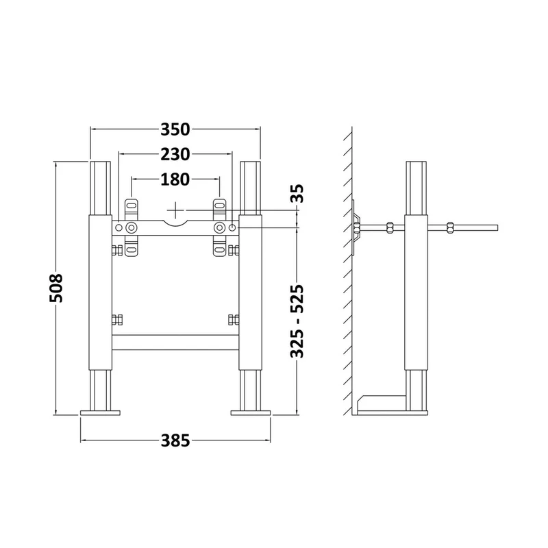 Hudson Reed Concealed Cisterns And Frames Standard Wall Frame Contemp Matt White Galvanised Steel 355x370x510mm