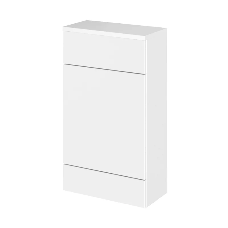 Hudson Reed Fusion 500mm Compact Wc Unit & Co-ordinating Top Contemp Gloss White MFC Painted Gloss 882x505x260mm