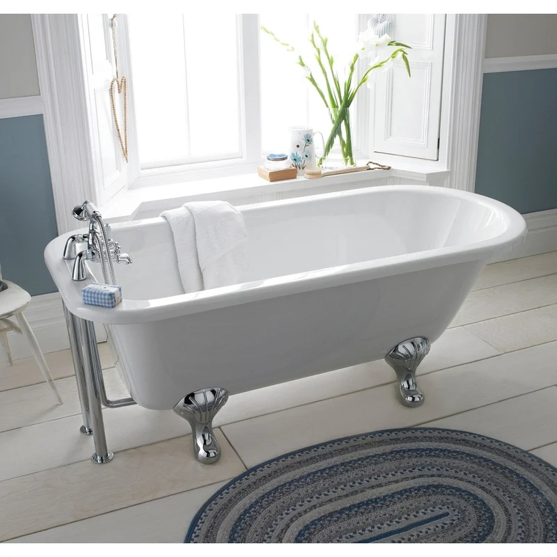 Hudson Reed Barnsbury Freestanding Bath - Corbel Leg Set (1700mm) Trad White Acrylic