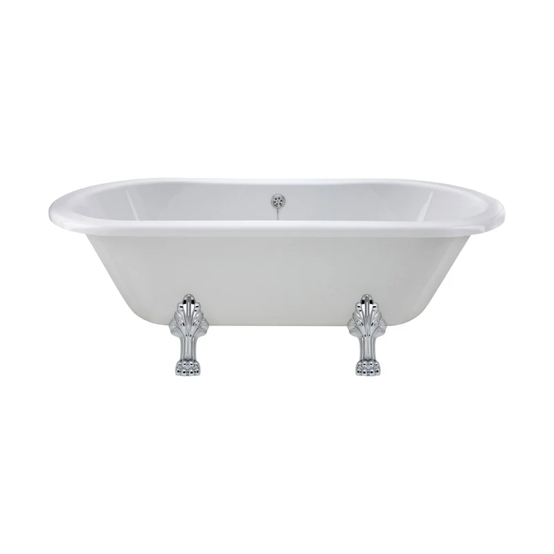 Hudson Reed Kingsbury Freestanding Bath - Pride Leg Set (1700mm) Trad White Acrylic