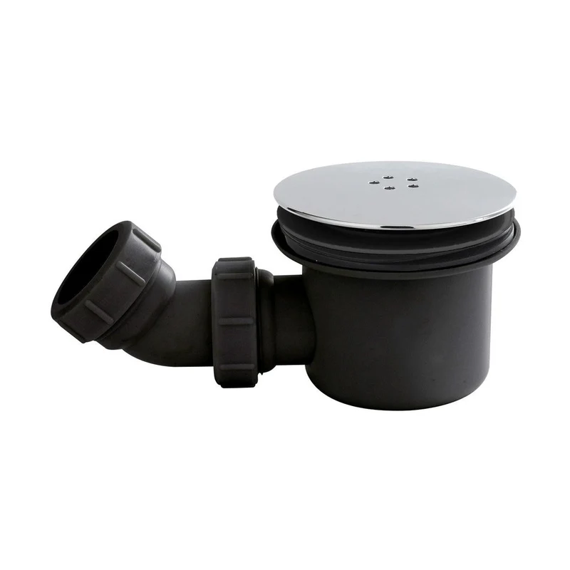 Hudson Reed Shower Tray Wastes Black & Chrome Fast Flow Shower Waste Contemp Black Chrome Polypropylene 99x116x116mm