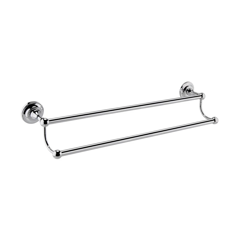 Hudson Reed Bath Wastes And Extras Double Towel Rail Trad Chrome Brass 105x660x170mm