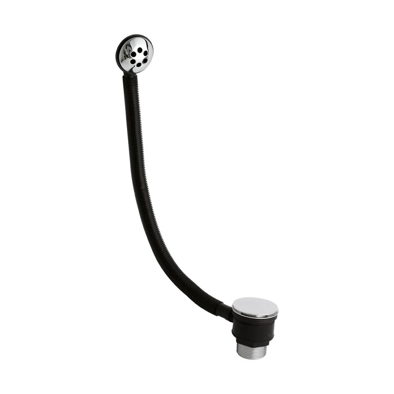 Hudson Reed Bath Wastes And Extras Push Button Bath Waste Contemp Chrome Brass Abs 80x70x70mm