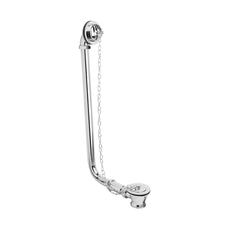 Hudson Reed Bath Wastes And Extras Classic Exposed Bath Waste Trad Chrome Brass 465x70x220mm