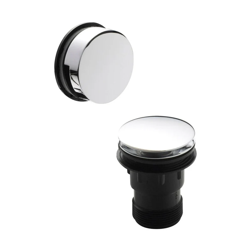 Hudson Reed Bath Wastes And Extras Push Button Bath Waste Contemp Chrome Brass 70x70x100mm