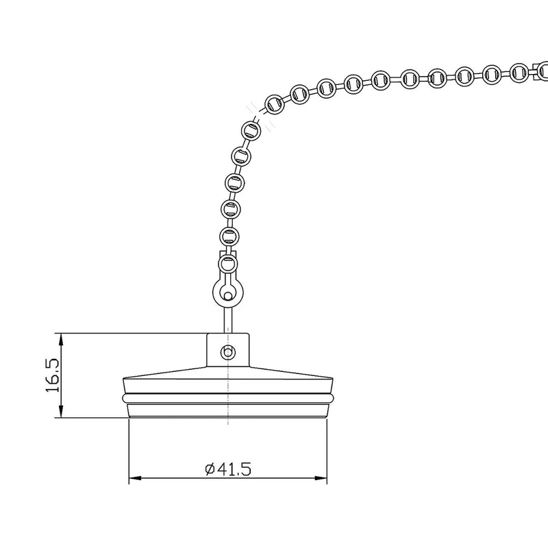 Hudson Reed Bath Wastes And Extras Bath Plug And Chain Contemp Chrome Brass 42x42x17mm