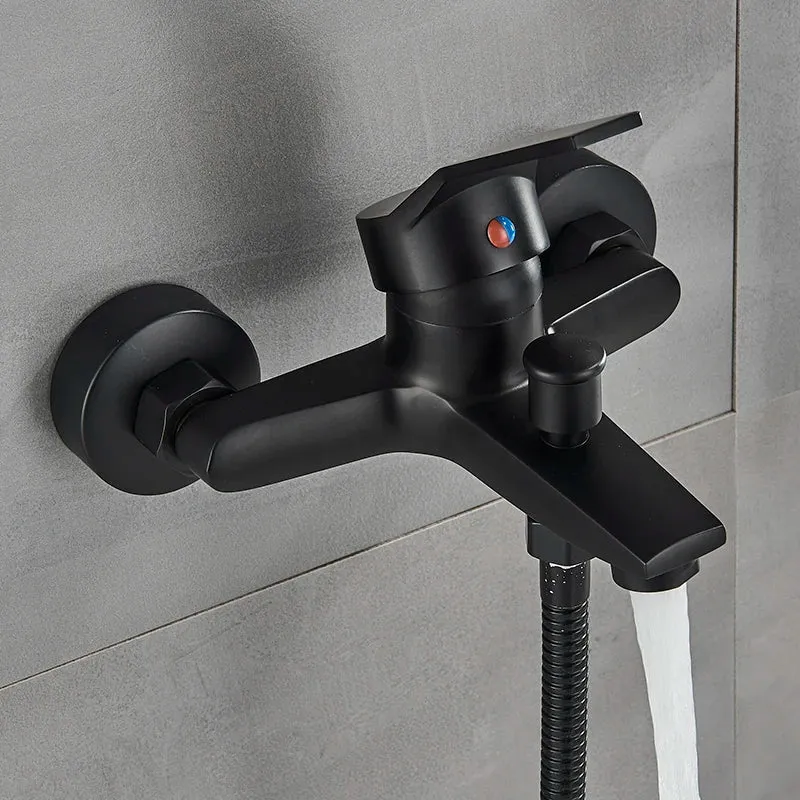 Robinet Baignoire Noir 3 Modes de Jets