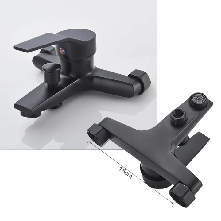 Robinet Baignoire Noir 3 Modes de Jets