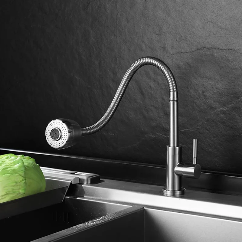 Robinet d'Eau Froide Flexible Cuisine en Acier Inoxydable