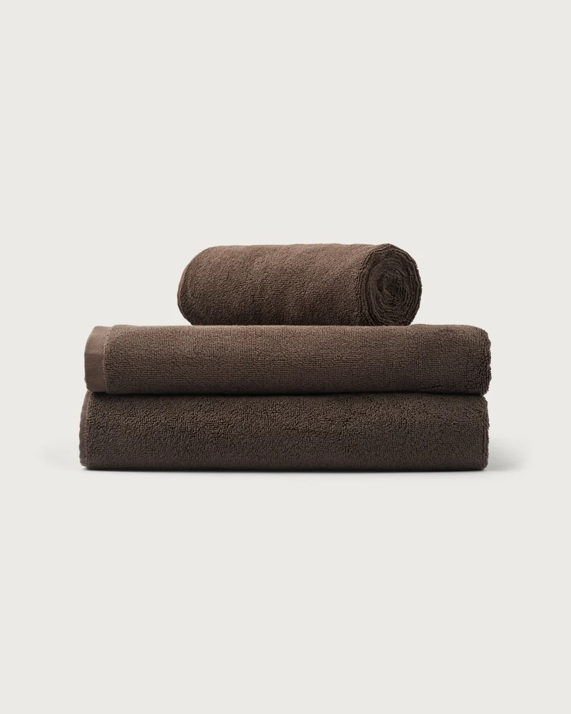 Naram badelagen 100×150 cm i økologisk bomuld, coffee – Bongusta