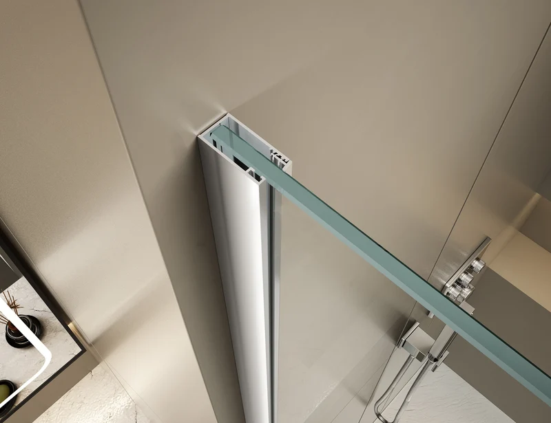 Vitre de douche fixe de style douche à l'italienne - Chrome