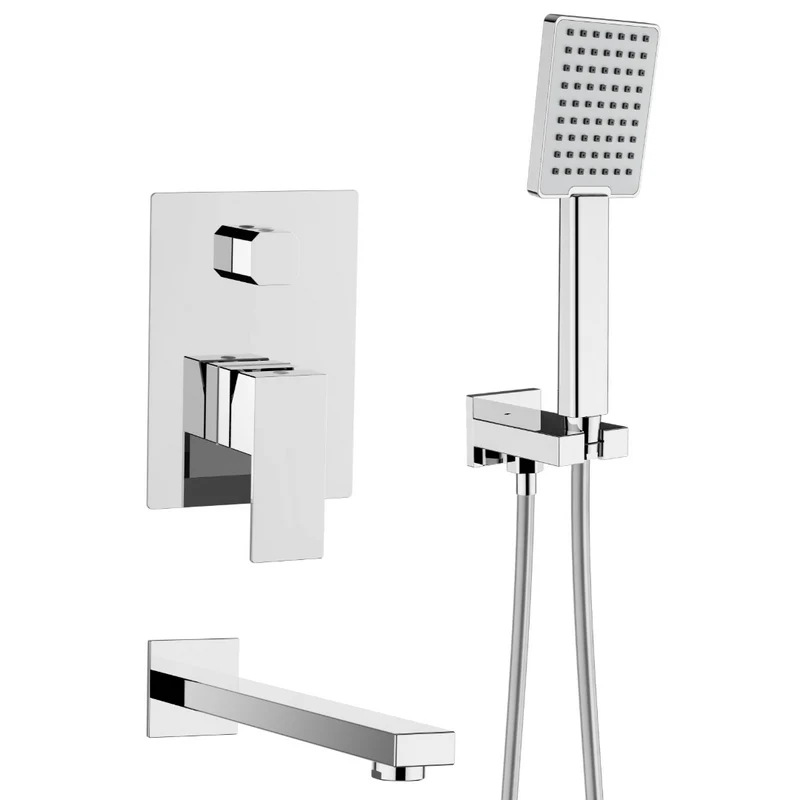 Robinet de bain douche carré chrome