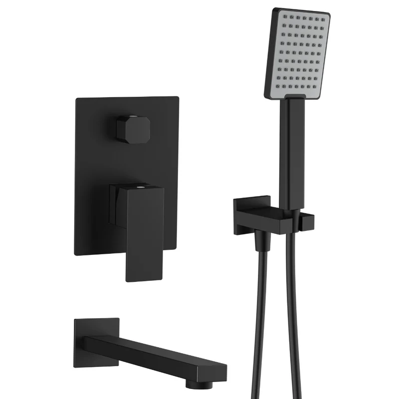 Robinet de bain douche carré noir