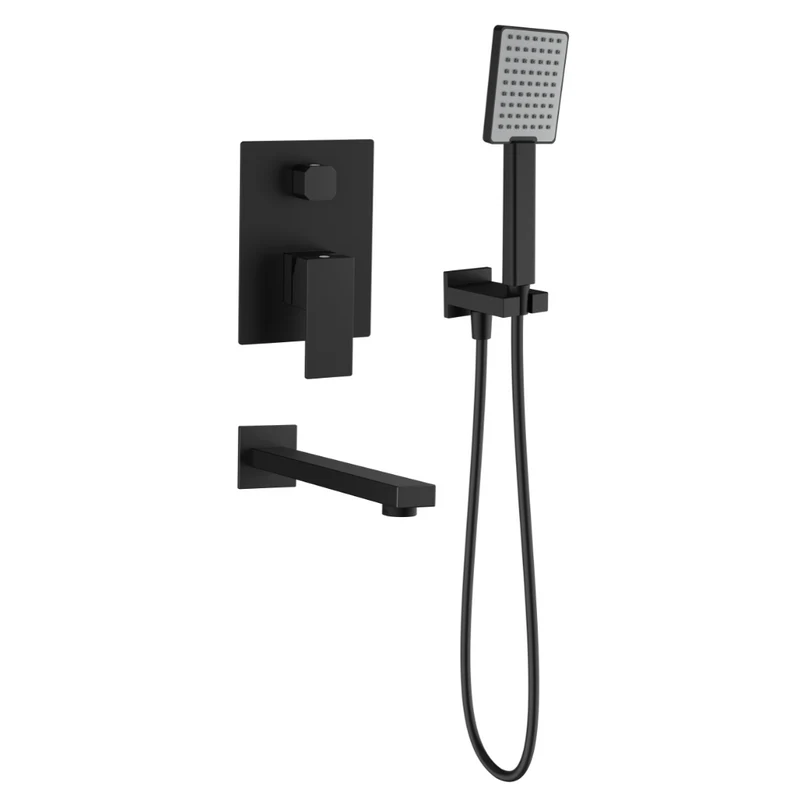 Robinet de bain douche carré noir