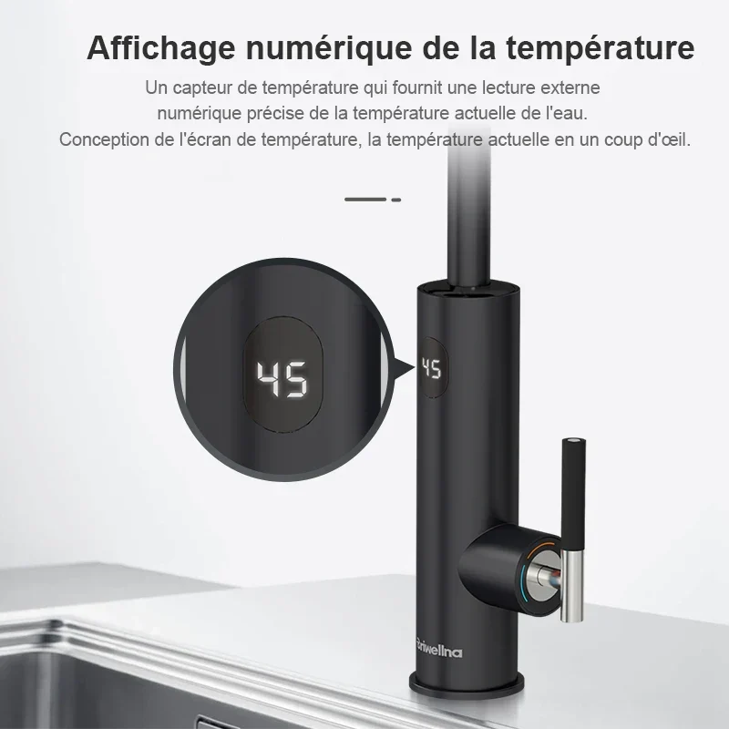 Mitigeur Cuisine Flexible Thermostatique Noir