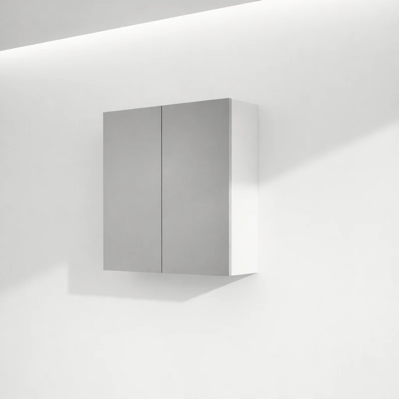Armoire murale 26 x 24 pouces avec 2 portes miroirs - blanc satiné