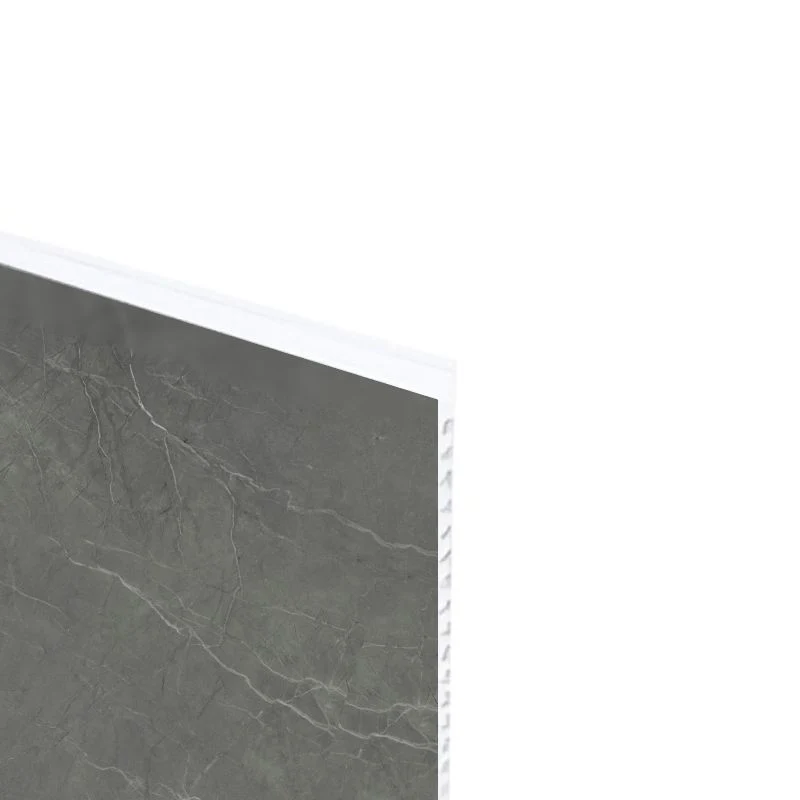 Mur de douche en PVC effet marbre gris foncé mat 48 po x 96 po
