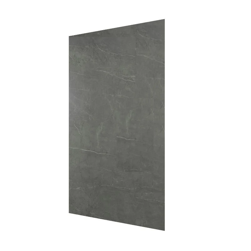 Mur de douche en PVC effet marbre gris foncé mat 48 po x 96 po