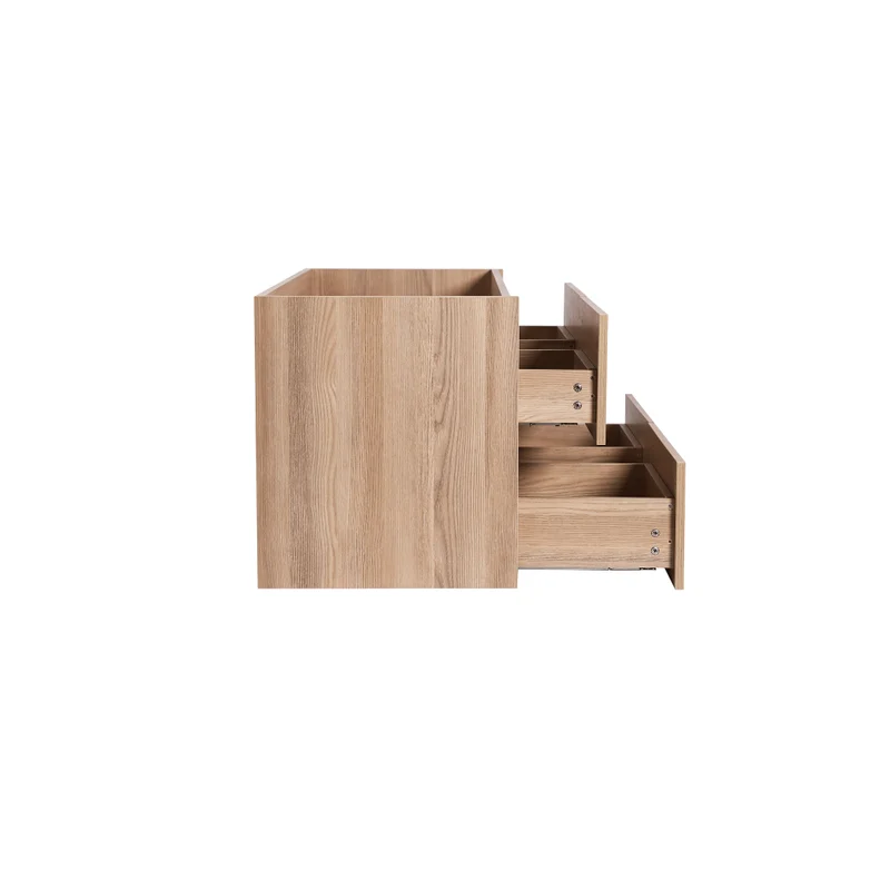 Vanité avec comptoir 60 pouces bois naturel - 2 lavabos