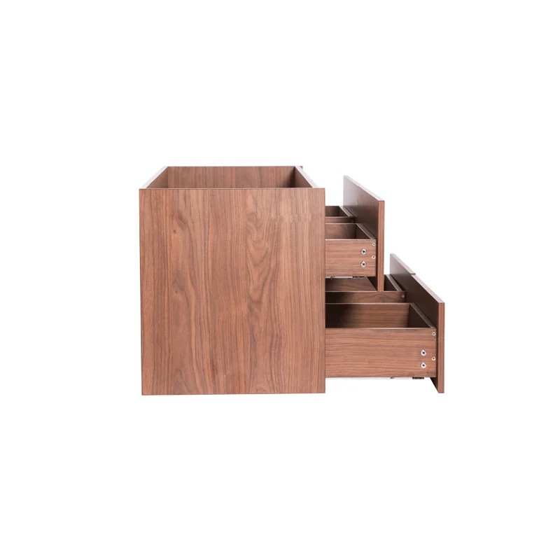Vanité avec comptoir 60 pouces bois noyer - 2 lavabos