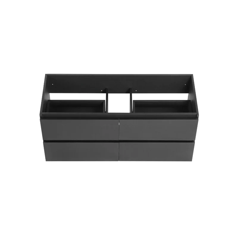Vanité avec comptoir 48 pouces noir mat