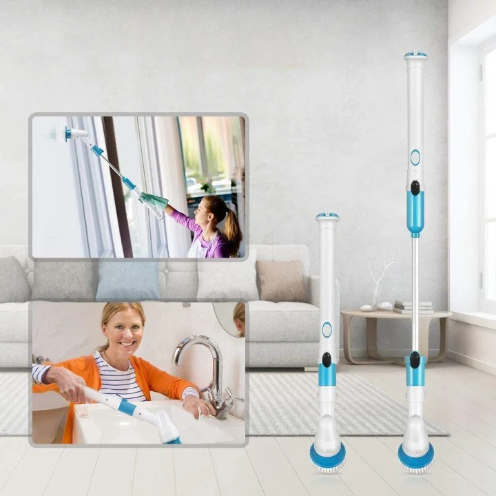 Brosse de Nettoyage Électrique Télescopique Polyvalente