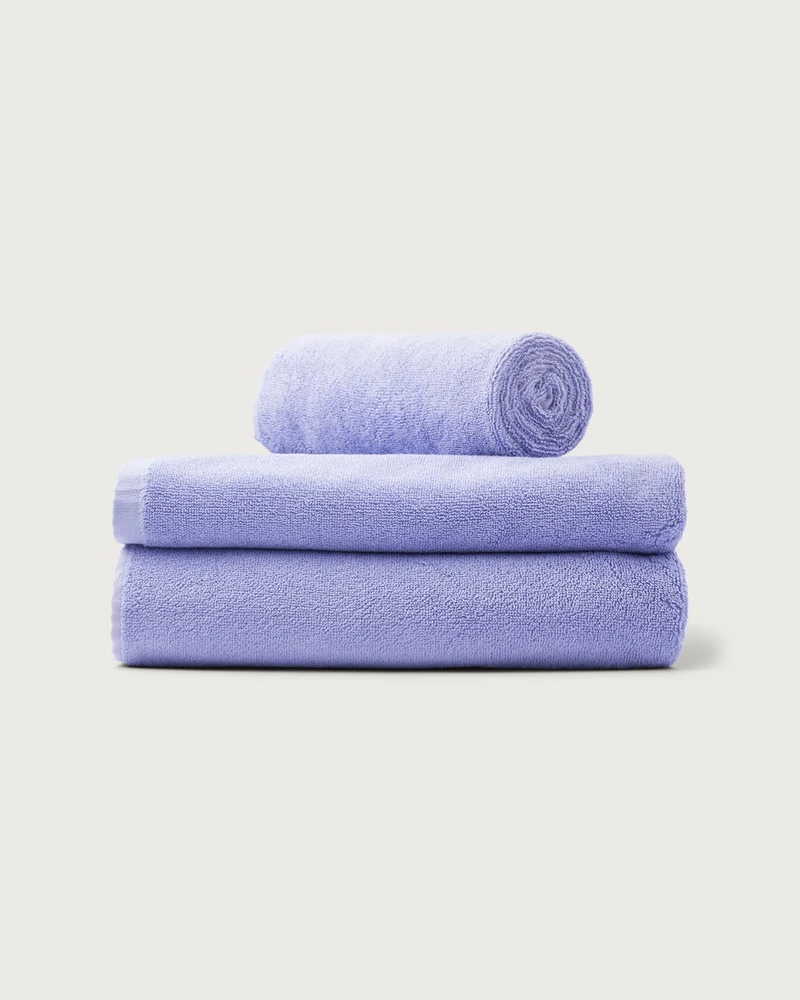 Naram håndklæde 50×80 cm i økologisk bomuld, lavender blue – Bongusta