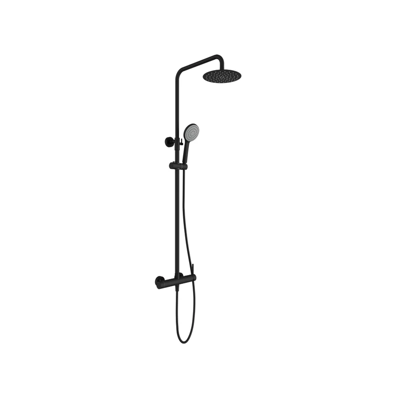 Colonne de douche - Rond noir mat