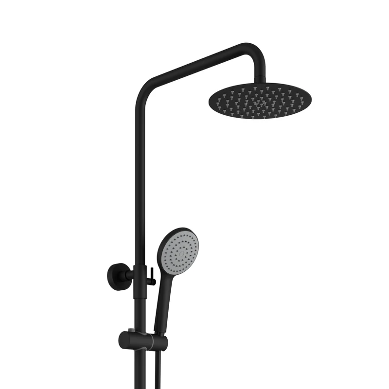 Colonne de douche - Rond noir mat
