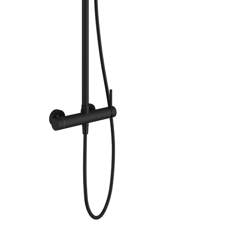 Colonne de douche - Rond noir mat