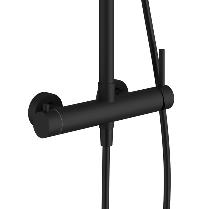 Colonne de douche - Rond noir mat