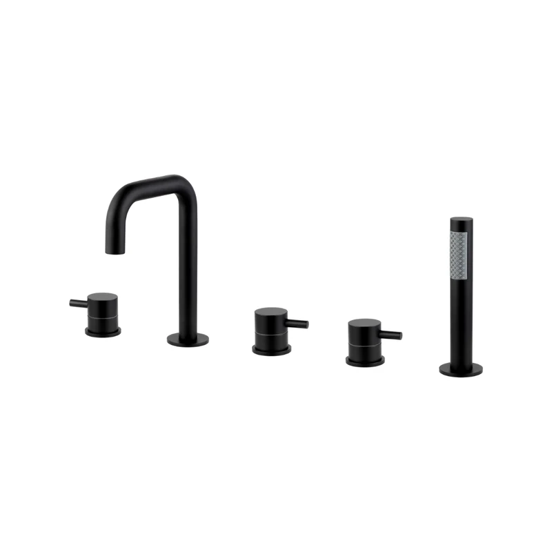 Robinet de bain avec douchette noir mat