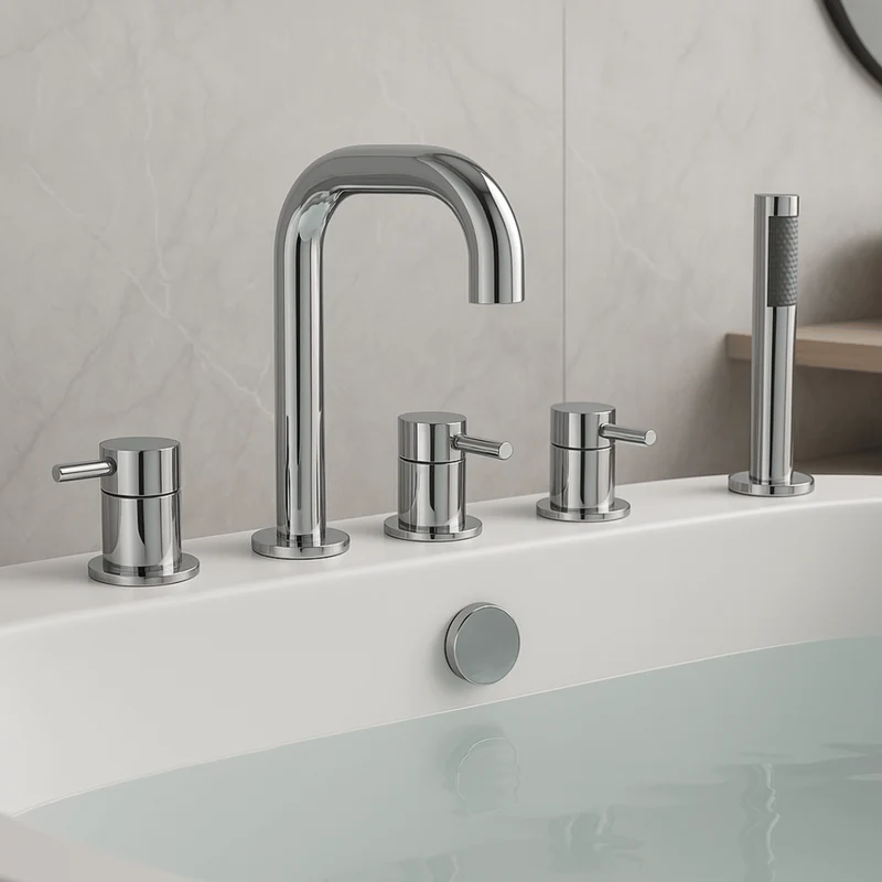 Robinet de bain avec douchette chrome