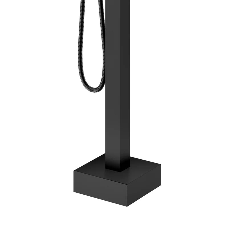 Robinet de bain auto-portant carré noir mat