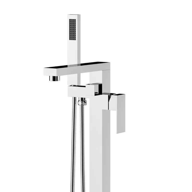 Robinet de bain auto-portant carré chrome