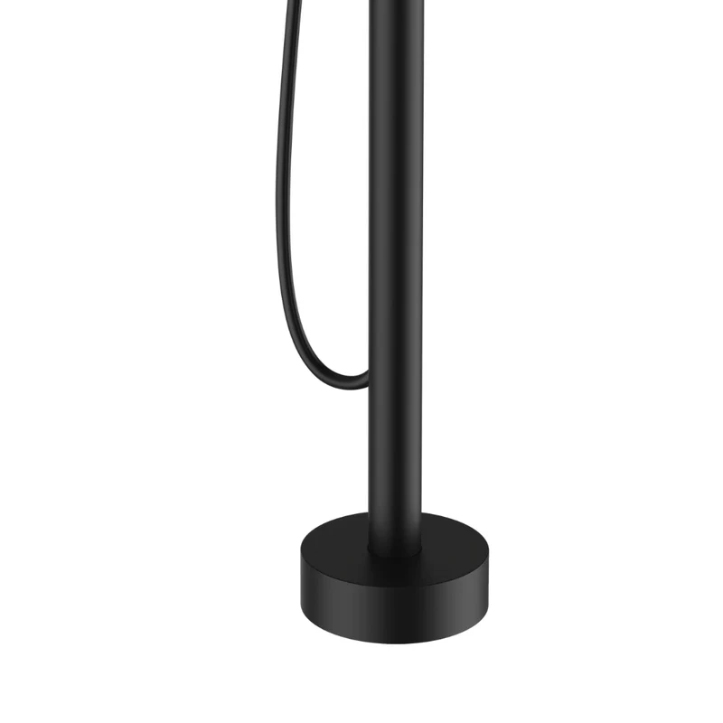 Robinet de bain auto-portant rond noir mat
