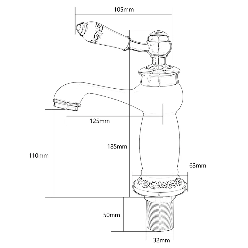Robinet Salle de Bain Rétro en Laiton