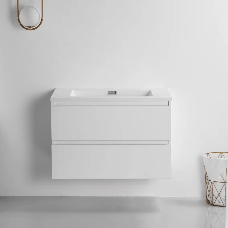 Vanité avec comptoir 32 pouces blanc satiné