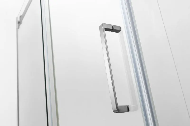 Douche (Base et Vitres inclus) chrome 32" X 60" en coin -Mur gauche vitre droite-