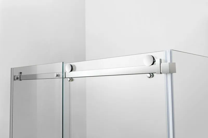 Douche (Base et Vitres inclus) chrome 32" X 60" en coin - Mur droit vitre gauche
