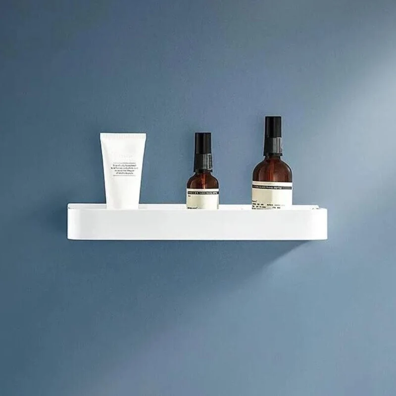 Étagère de douche en aluminium laqué blanc