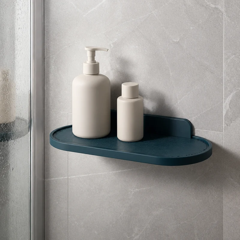 Étagère de douche plate et ovale