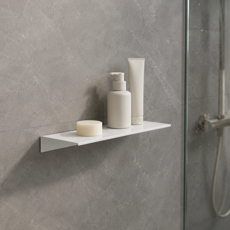 Étagère de douche blanche minimaliste