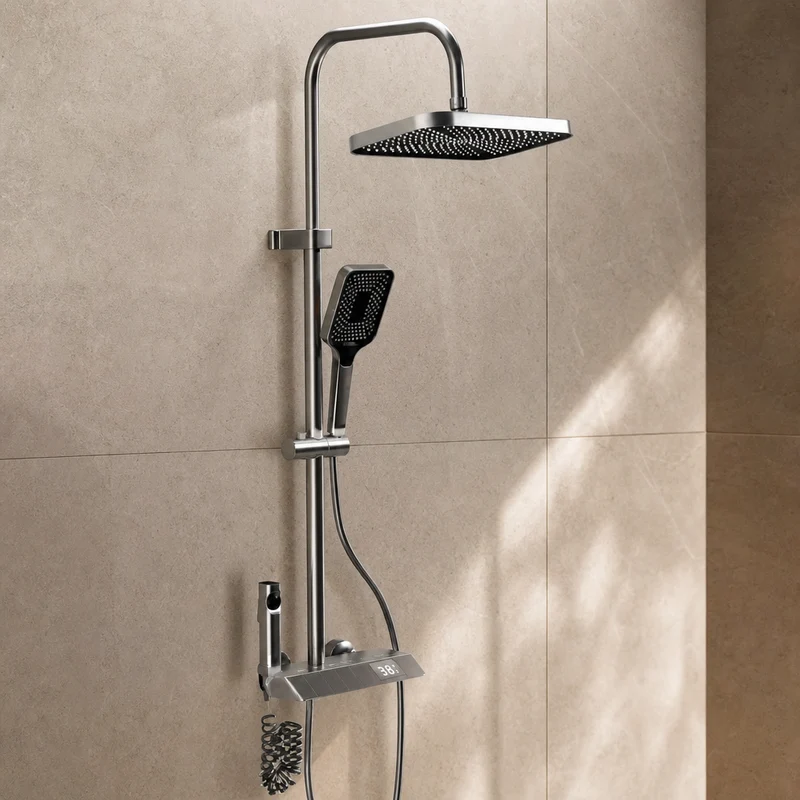 Colonne de douche mitigeur thermostatique style piano
