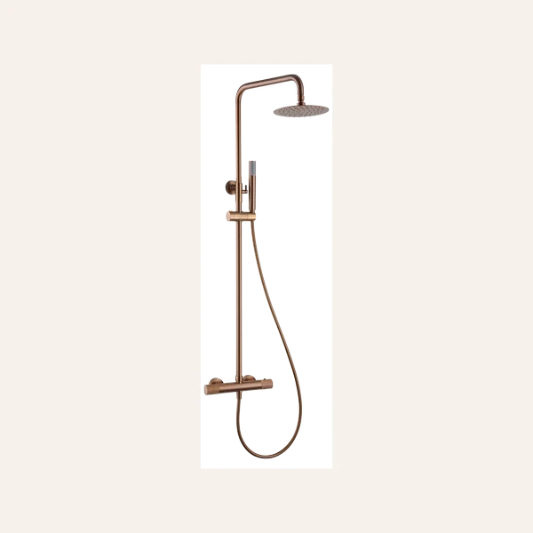 Ensemble de douche Thermostatique - Line Or Rose Brossé