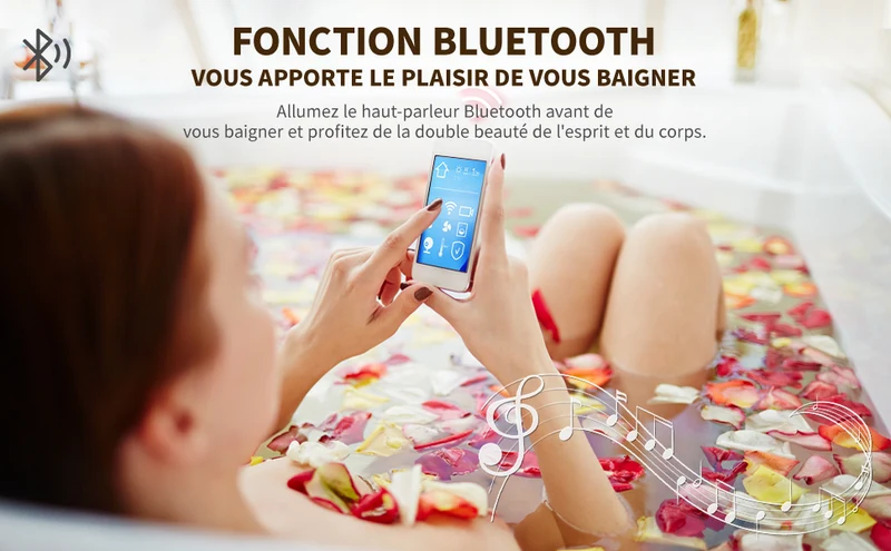 SIRHONA Miroir de Salle de Bain LED Anti-buée Miroir avec éclairage LED Miroir Cosmétiques Mural avec 3 températures de Couleur