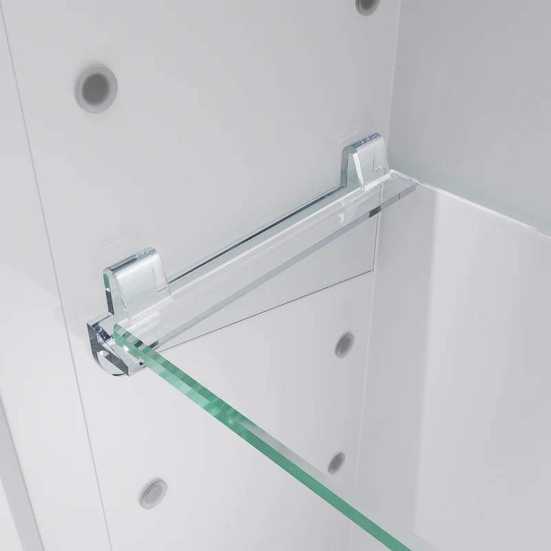 SIRHONA Armoire de Toilette Miroir, Armoire Murale avec Éclairage LED et Prises de Courant, Interrupteurs à Commande Tactile, Dimmable 60 x 75 x 13cm